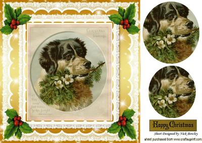 Best Faithful Old Friend with Holly & Stars 8x8