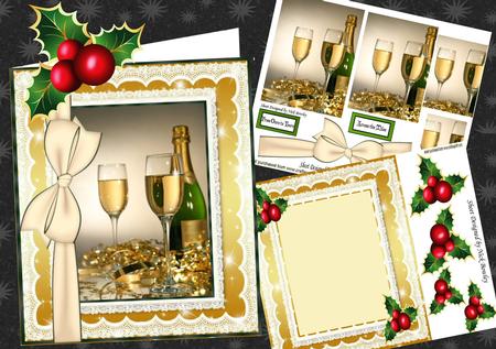 A Lovely Time to Celebrate Christmas with Champagne 8x8 Kit
