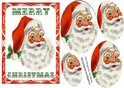 Jolly Vintage Santa, Oval Pyramids