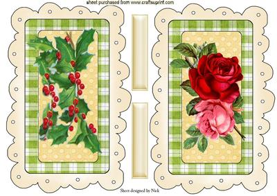 Vintage Toppers with Holly and Roses