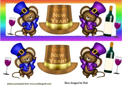 Celebrating the New Year Cheeky Mice Dl