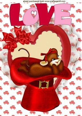 I'm So in Love with You, Cute Mouse in Hat A4