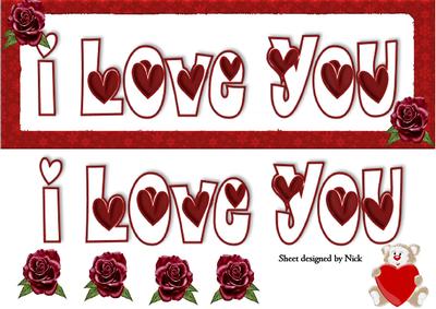 I Love You with Red Roses and Teddy Dl