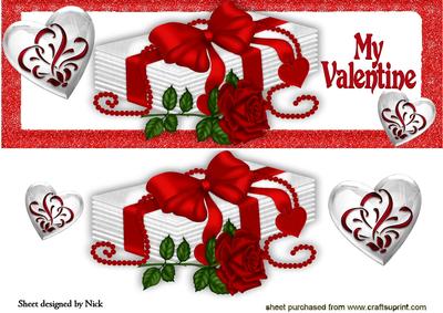 Red Bow Tied Up Love Letters with Hearts Dl