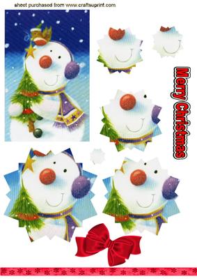 Cheeky Robin with Snowman, Star Pyramids