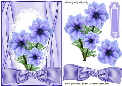 Beautiful Cornflower Blue & Lilac Flowers with Bow