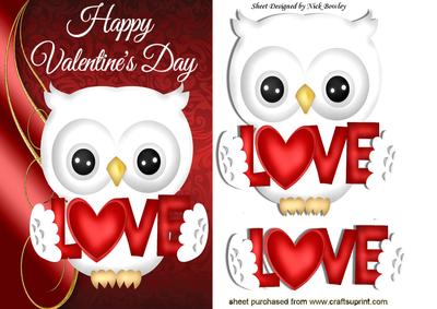 Cute Little White Owl, with Love