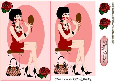 I Love to Pamper Myself! with Pretty Roses, Card & Topper