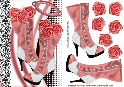 Steampunk & Black Lace with Vintage Boots with Roses