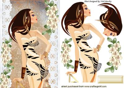Lady with Elegance with a Touch of Vintage with Lace, Flower
