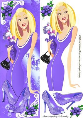 Pretty in Purple with Her Sparkle Shoes, and Roses Tall Dl