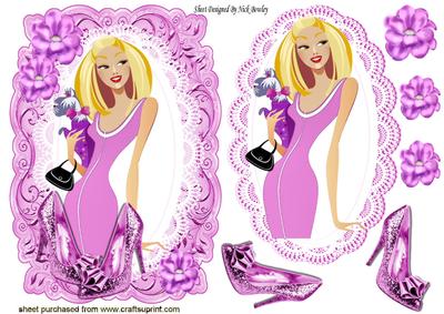 Pretty in Pink with Her Sparkle Shoes, on Lace with Topper