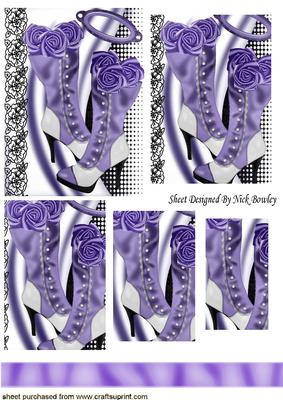 Pretty Purple Steampunk Boots with Black Lace Pyramids