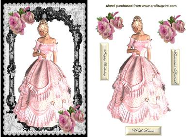 Pretty Lady in Pink Gown