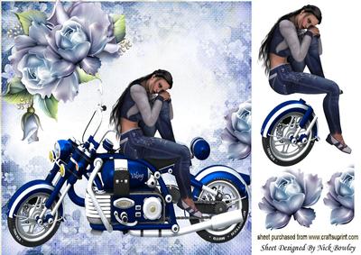 In Deep Thought, with Blue Roses and Motorbike 8x8