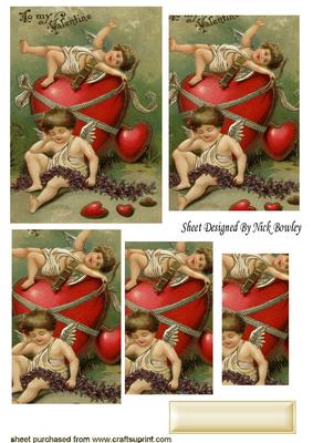 Vintage Valentine Love Cherubs, Pyramids