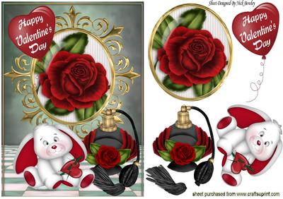 Roses and Perfume with Valentine Bunny