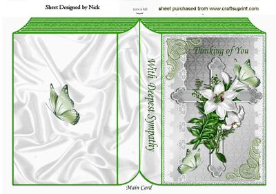With Sympathy Cross, White Lillies Folded Book