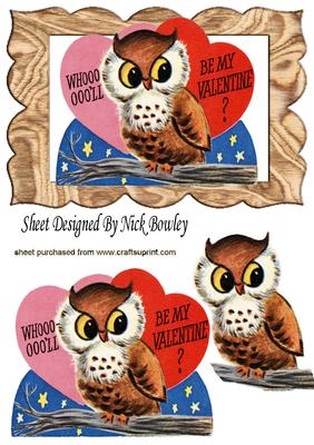 Whoooo'll Be My Valentine, Cute Owl on a Heart