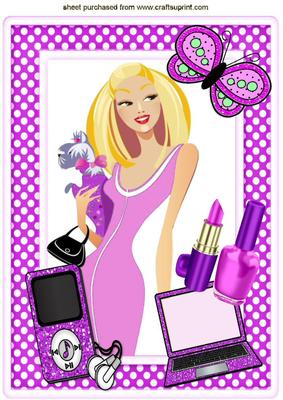 Pink Girlie Things! Mp3 Player and Laptop, with Lippy A4