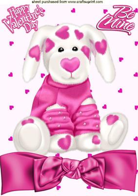 Little Love Puppy in a Sweater with Hearts and Bow A4