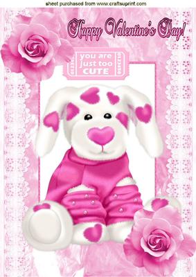 You Are Just Too Cute! Love Puppy in a Sweaterwith Roses A4