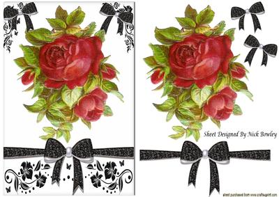 Vintage Red Roses with Pretty Bows