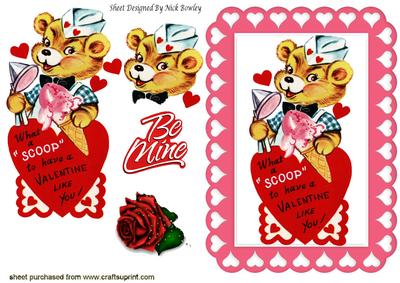 What a Scoop to Have a Valentine Like You! Cute Bear