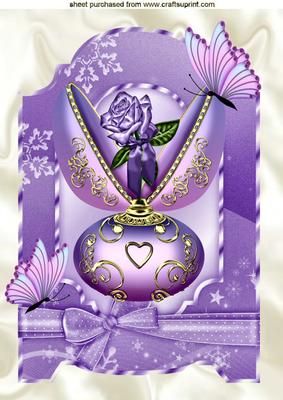 Pretty Lilac and Gold Faberge Egg with Rose A4