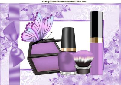 Pretty Lilac Makeup, with Butterfly and Bow A4