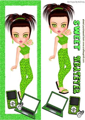 Sweet! Whatever! Trendy Girl with Laptop Tall Dl