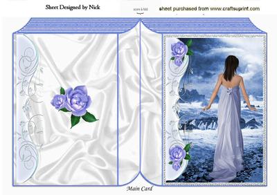Pretty Lady Strolling by the Blue Sea, Folded Book