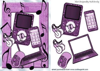 Pink Laptop with Matching Mp3 Player and Mobile Phone
