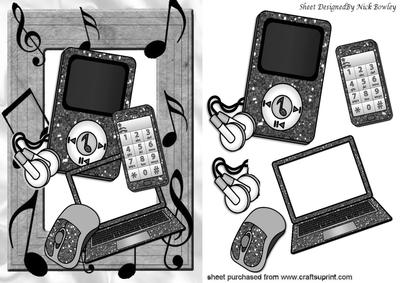 Silver Laptop with Matching Mp3 Player and Mobile Phone