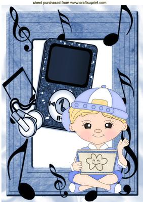 Birthday Boy with His Laptop and Mp3 Player