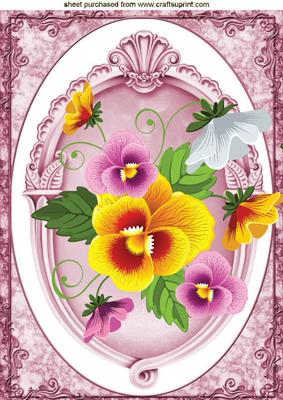 Pretty Coloured Pansies , A4