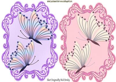 Pretty Pink and Purple Butterfly Toppers