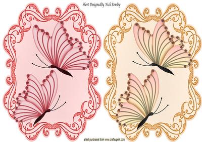 Pretty Shades of Gold and Rose Butterfly Toppers