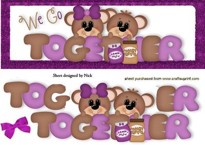 We Go Together Like Peanut and Jelly Cute Bears Dl