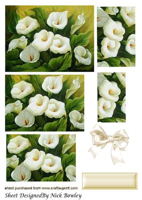 Pretty Cream Calla Lillies Pyramids with Bow