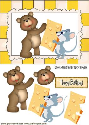 Little Teddy with Mouse and Cheese