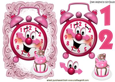 Yeh! Time to Party with Clock and Cake