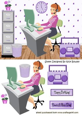 Lady in Office on Her Computer