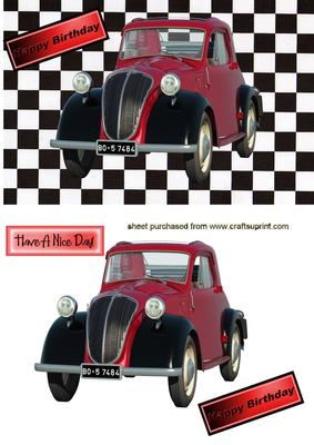 Red Car on Black/white Background