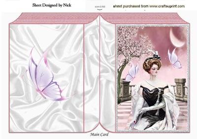 Vintage Lady in Fantasy Garden Folded Book