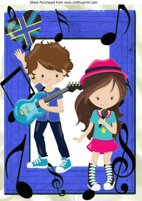Lets Make Music Boy and Girl Blue Pop Idols A4