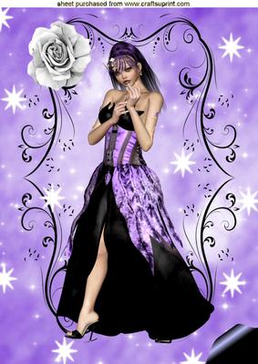 Beautiful Lady in Purple Gown A4 Topper