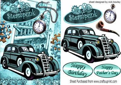 Bygone Era of Vintage Car Nostalgic Scene & Steampunk