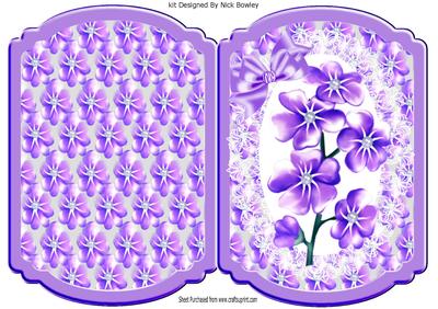 Pretty Lilac Flowers on Lace Quick Card