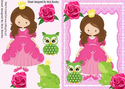 Pretty Princess with Her Frog Prince & Rose